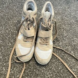 Ash Unlimited Tan Wedge Sneakers